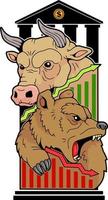stock bull and bear vector