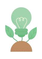 green energy bulb plant vector