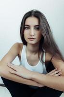 Young beautiful woman modeling photo