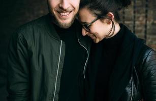 couple posing in backstreet photo