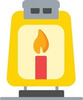 Oil Lamp Flat Icon vector