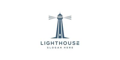 Minimalist line abstract lighthouse logo design vector