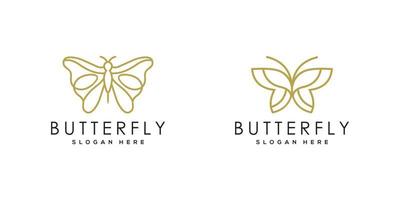 butterfly animal logo design vector