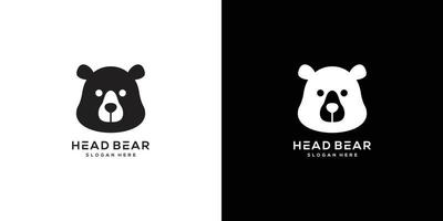 diseño de vector de logotipo de oso de cabeza