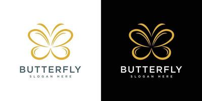 butterfly animal logo design vector