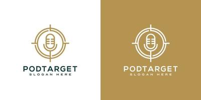 podcast target logo vector design