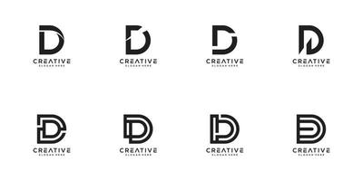 set of initials D logo vector design template