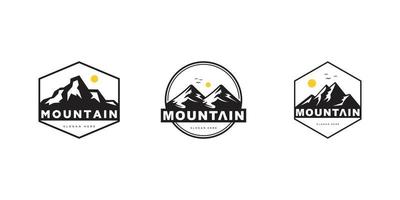 conjunto de plantilla de diseño de vector de logotipo de montaña