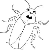 cucaracha animal aislado página para colorear para niños vector