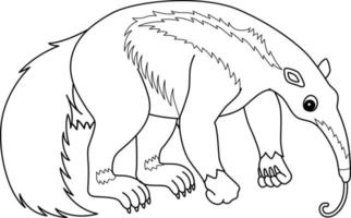 Giant Anteater Animal Isolated Coloring Page vector