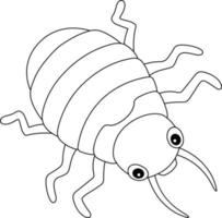 Bedbug Animal Isolated Coloring Page for Kids vector