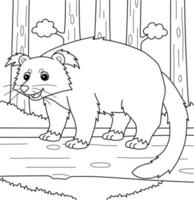 Página para colorear de animales binturong para niños vector