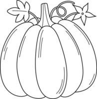 Pumpkin Vegetable Isolated Coloring Page for Kids vector