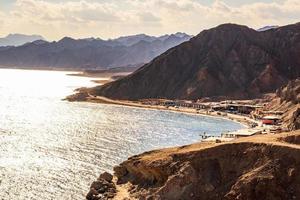 panorama view from the height of the mountains range  to the red sea photo