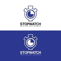 Stopwatch timer logo design vector icon symbol illustration template