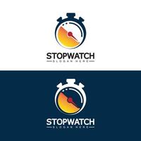 Stopwatch timer logo design vector icon symbol illustration template