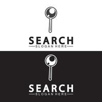 logotipo de búsqueda con lupa y vector de icono de símbolo de ojo