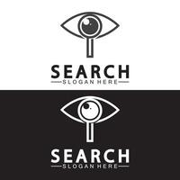 Search Logo With Magnifying Glass And Eye Symbol icon vector