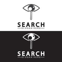 Search Logo With Magnifying Glass And Eye Symbol icon vector