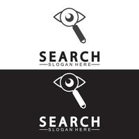 Search Logo With Magnifying Glass And Eye Symbol icon vector