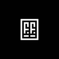 logotipo inicial ff con estilo de forma cuadrada rectangular vector
