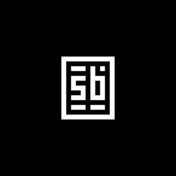 logotipo inicial de sb con estilo de forma cuadrada rectangular vector