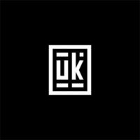 UK initial logo with square rectangular shape style vector