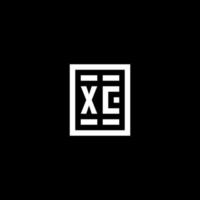 XC initial logo with square rectangular shape style vector