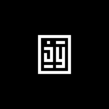 logotipo inicial de jy con estilo de forma cuadrada rectangular vector