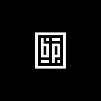 BP initial logo with square rectangular shape style vector