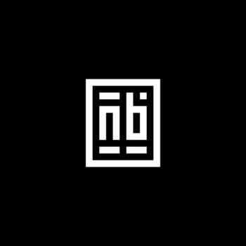 NB initial logo with square rectangular shape style vector