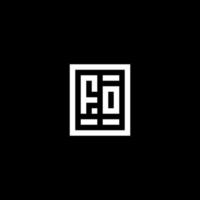 fo logotipo inicial con estilo de forma cuadrada rectangular vector