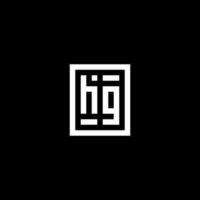 HG initial logo with square rectangular shape style vector