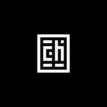 CH initial logo with square rectangular shape style vector