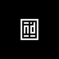 ND initial logo with square rectangular shape style vector