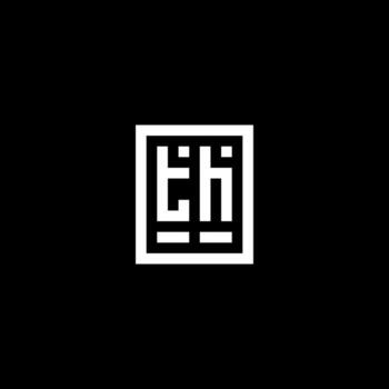 TH initial logo with square rectangular shape style vector
