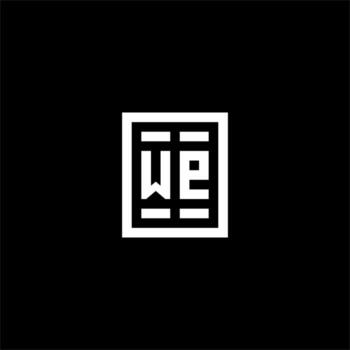 nosotros logotipo inicial con estilo de forma cuadrada rectangular vector