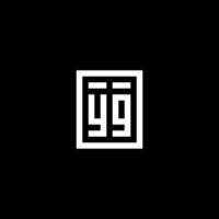 YG initial logo with square rectangular shape style vector