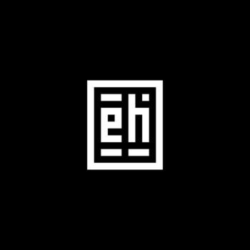 EH initial logo with square rectangular shape style vector