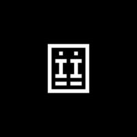 II initial logo with square rectangular shape style vector