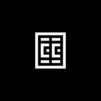 CC initial logo with square rectangular shape style vector