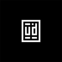 UD initial logo with square rectangular shape style vector