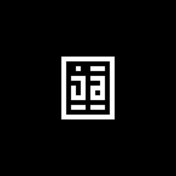 JA initial logo with square rectangular shape style vector