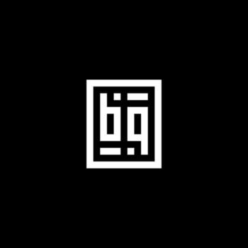 logotipo inicial bq con estilo de forma cuadrada rectangular vector