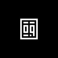 OQ initial logo with square rectangular shape style vector