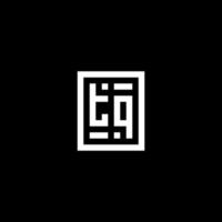 logotipo inicial tq con estilo de forma rectangular cuadrada vector
