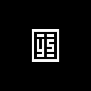 YS initial logo with square rectangular shape style vector