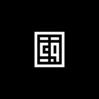 CQ initial logo with square rectangular shape style vector