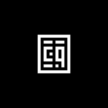 CQ initial logo with square rectangular shape style vector