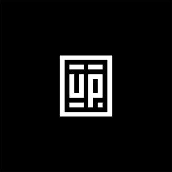 arriba logotipo inicial con estilo de forma cuadrada rectangular vector